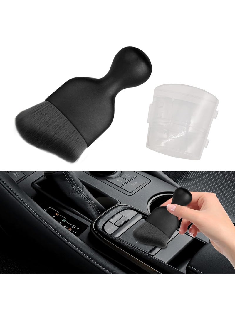 Car Interior Detailing Brush, Auto Soft Hair Cleaning Brushes, Curved Dirt Dust Collectors, Car Interior Cleaning Tool for Dashboard Air Conditioner Vents Leather（Black） - Image 1